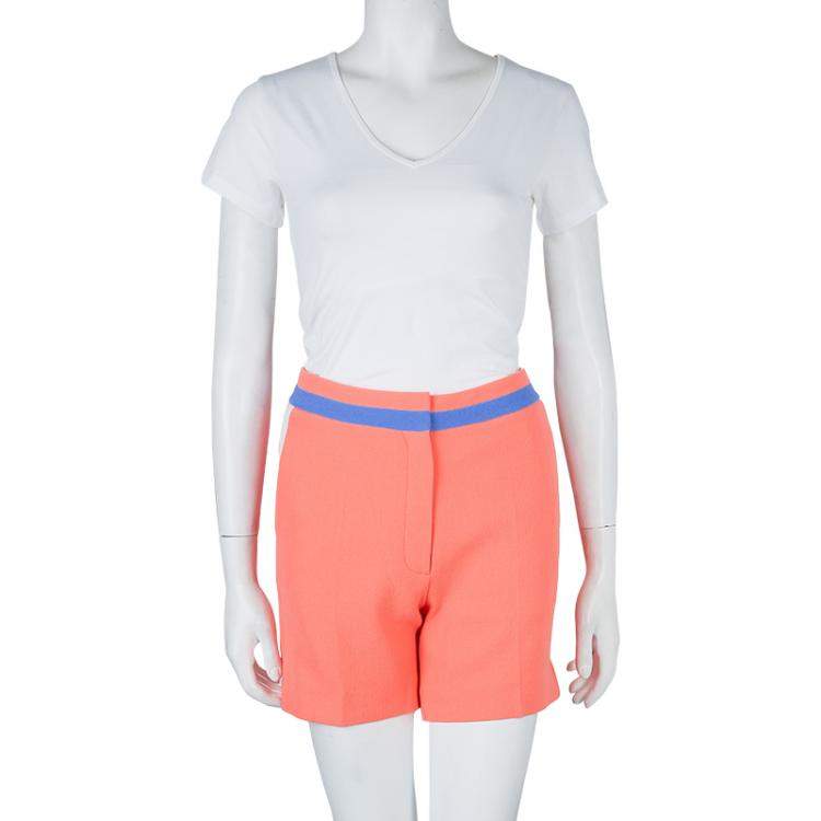 Pre Owned Roksanda Ilincic Neon Orange Wool Shorts S