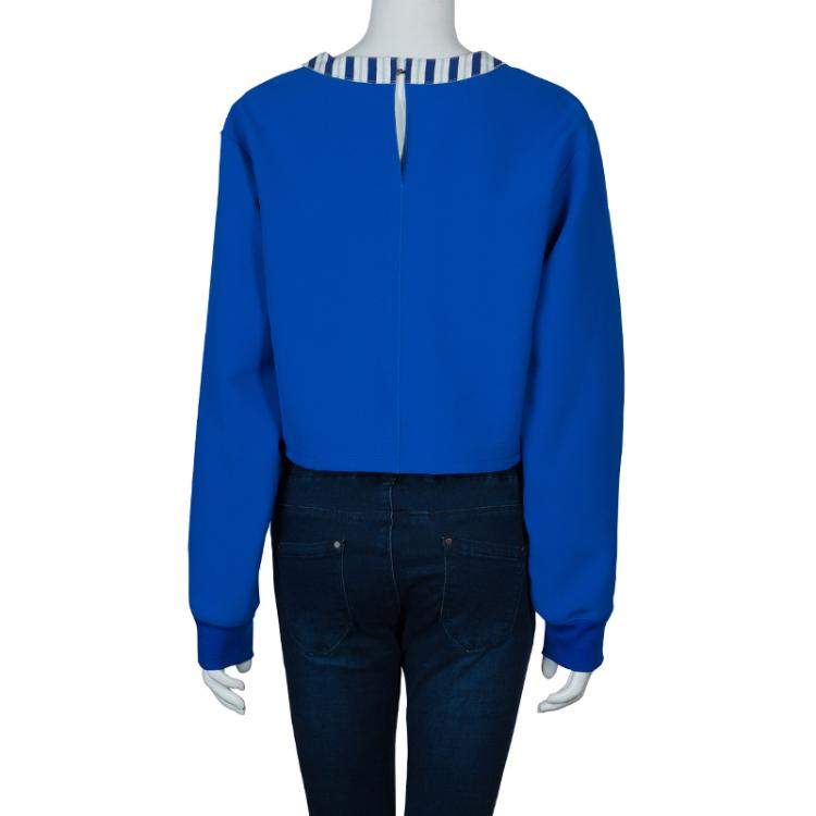 Pre Owned Roksanda Ilincic Blue Oversized Crop Top M