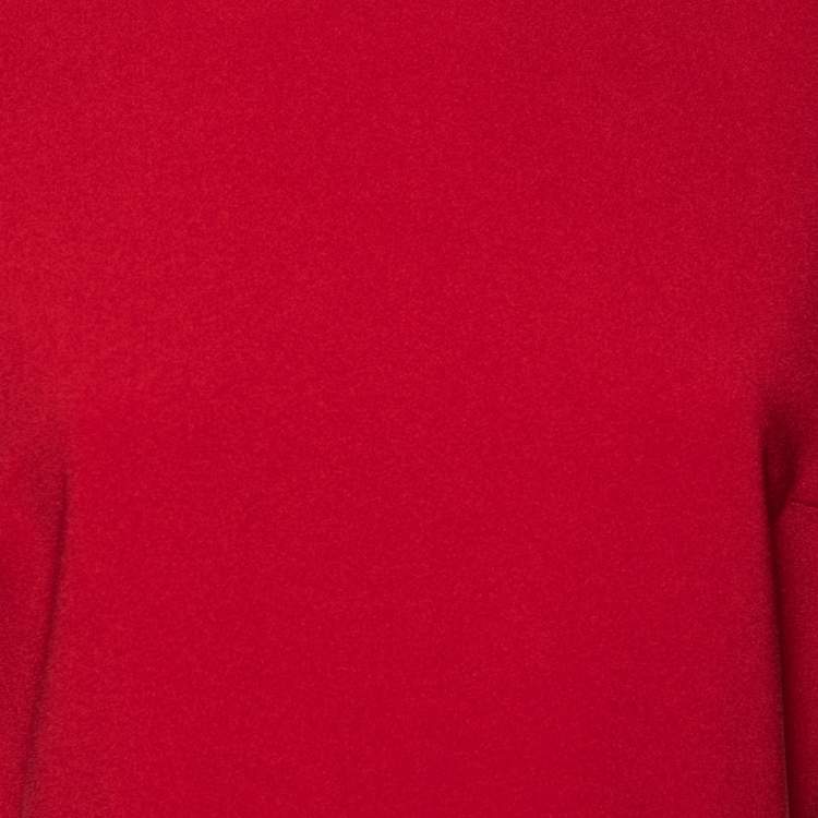 Pre Owned Roksanda Burgundy Synthetic Wave Color Block Flared Midi Dress M