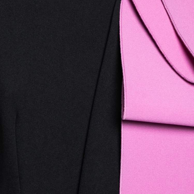 Pre Owned Roksanda Black and Pink Crepe Back Slit Detailed Sleeveless Dress M