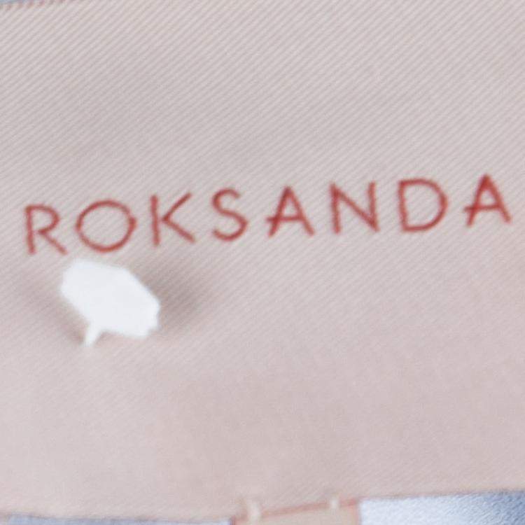 Pre Owned Roksanda Ilincic Blue Oversized Long Sleeve Crop Top M