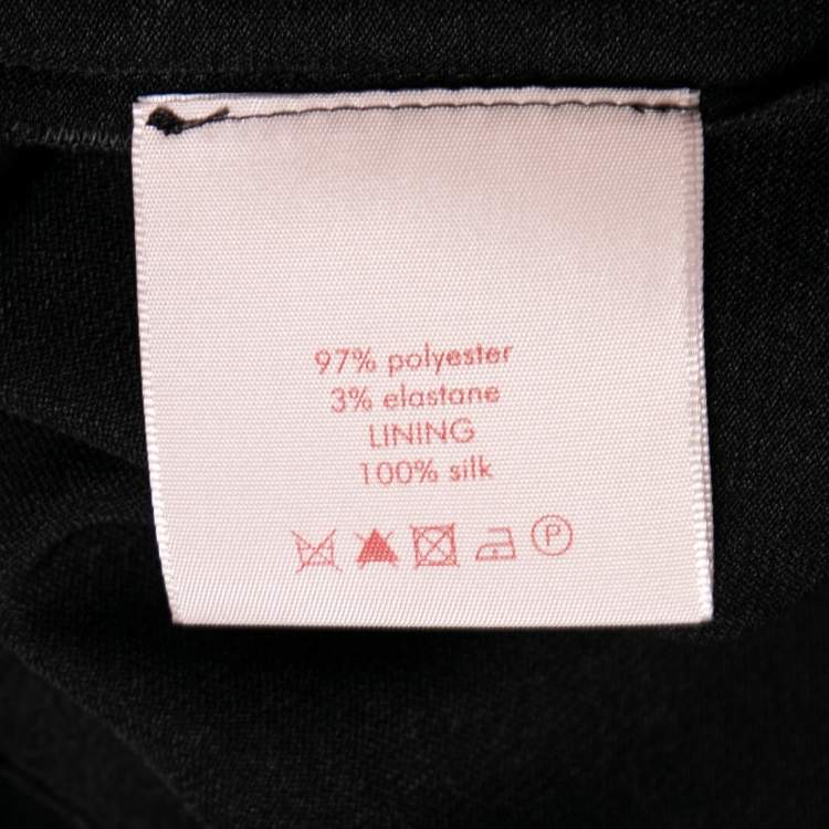 Pre Owned Roksanda Ilincic Black Crepe Asymmetric Sleeve Detail Blouse L