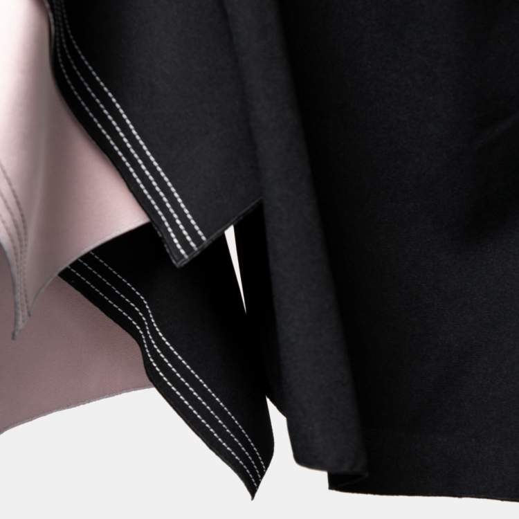 Pre Owned Roksanda Ilincic Black Crepe Asymmetric Sleeve Detail Blouse L