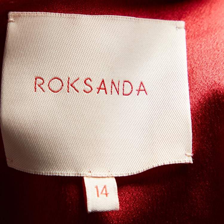 Pre Owned Roksanda Red Silk Satin Asymmetric Hem Sleeveless Top L