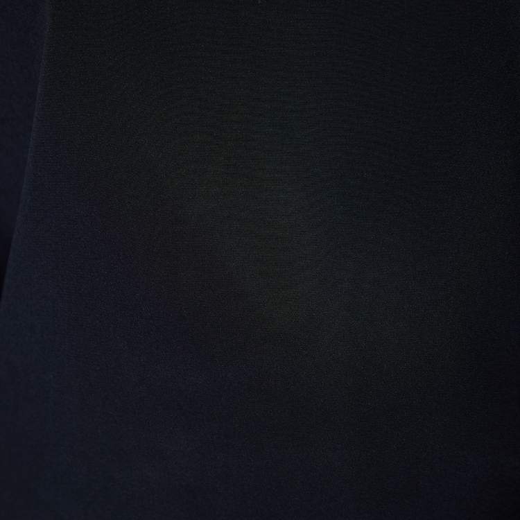 Pre Owned Roksanda Navy Blue Silk Contrast Neck Tie Detail Aulna Top M