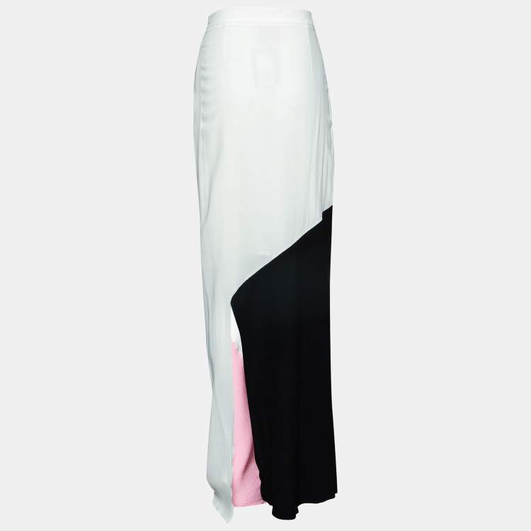 Pre Owned Roksanda Ilincic Colorblock Crepe Maxi Skirt M