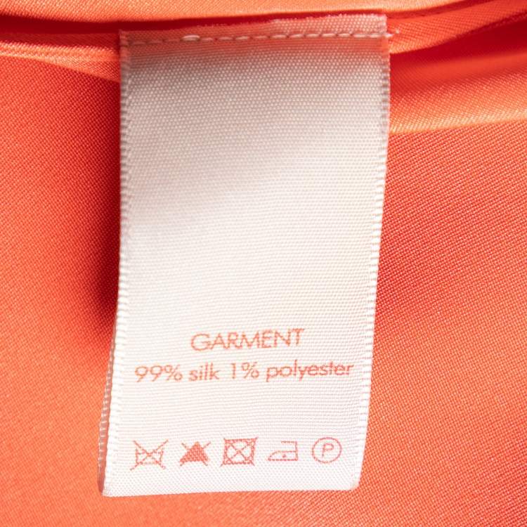 Pre Owned Roksanda  Orange Silk Satin Maxi Skirt M