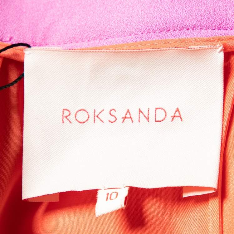 Pre Owned Roksanda  Orange Silk Satin Maxi Skirt M