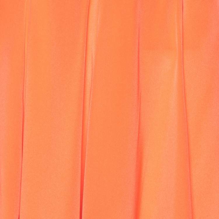 Pre Owned Roksanda  Orange Silk Satin Maxi Skirt M
