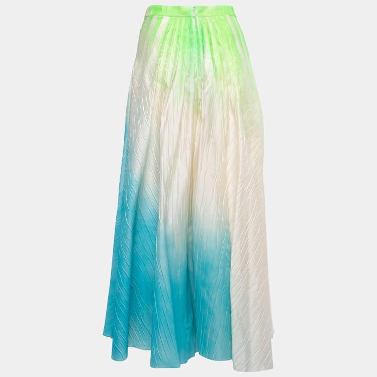 Pre Owned Roksanda Multicolor Nylon Blend Pleated Maxi Skirt M