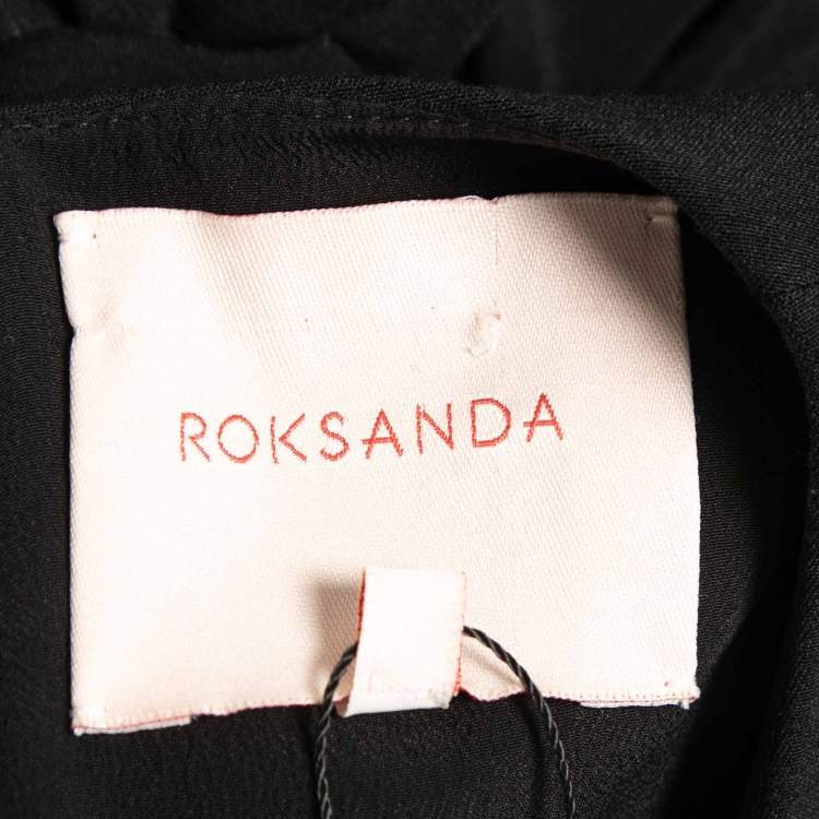 Pre Owned Roksanda Ilincic Black Crepe Gathered Bell Sleeve Short Dress S
