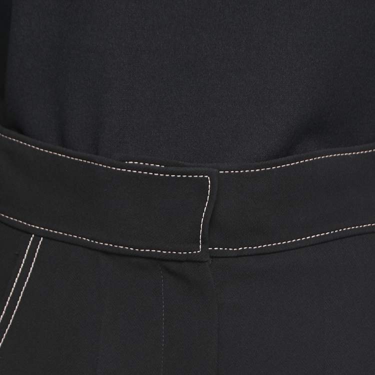 Pre Owned Roksanda Ilincic Black Silk Contrast Trimmed Pant Top Set M