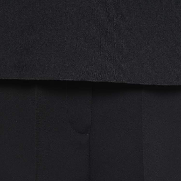 Pre Owned Roksanda Ilincic Black Silk Contrast Trimmed Pant Top Set M