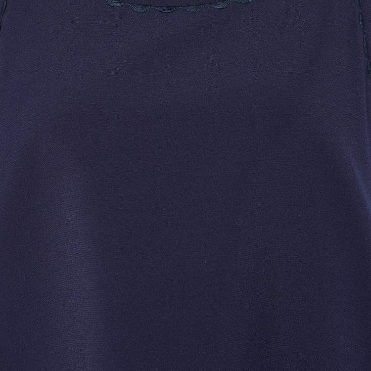 Pre Owned Roksanda Navy Blue Crepe Shift Dress L