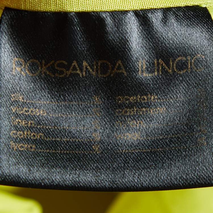Pre Owned Roksanda Ilincic Yellow Cotton & Silk Draped Maxi Skirt M