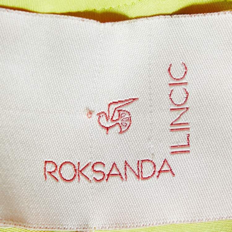 Pre Owned Roksanda Ilincic Yellow Cotton & Silk Draped Maxi Skirt M