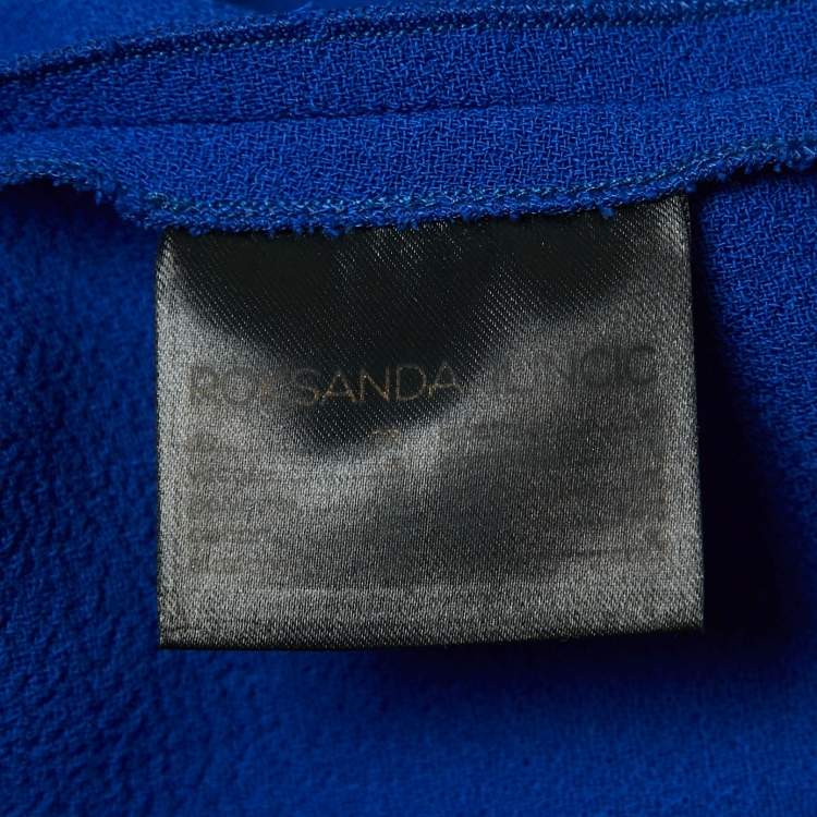Pre Owned Roksanda Ilincic Blue Crepe Bell Sleeve Midi Dress S