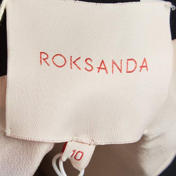 Pre Owned Roksanda Ilincic Black Crepe Dow Detail Sleeve Top M