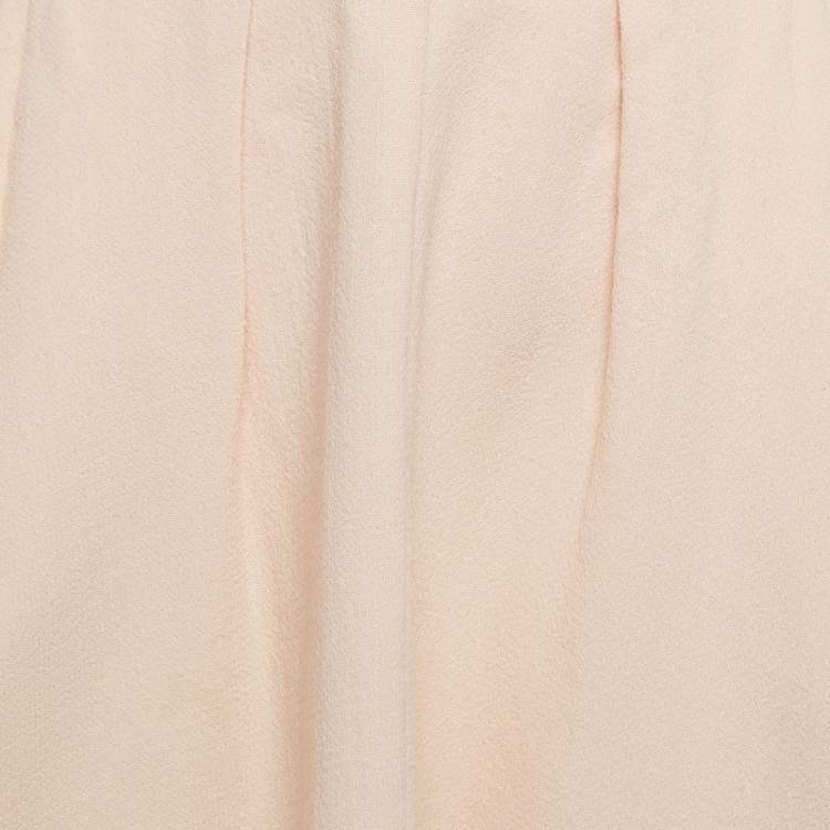 Pre Owned Roksanda Ilincic Pink Contrast Trim Crepe Pleated Midi Skirt S