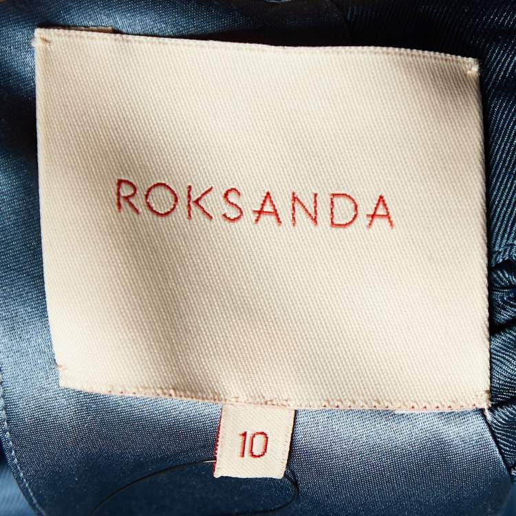 Pre Owned Roksanda Ilincic Blue Silk Satin Zariah Open Back Gown M