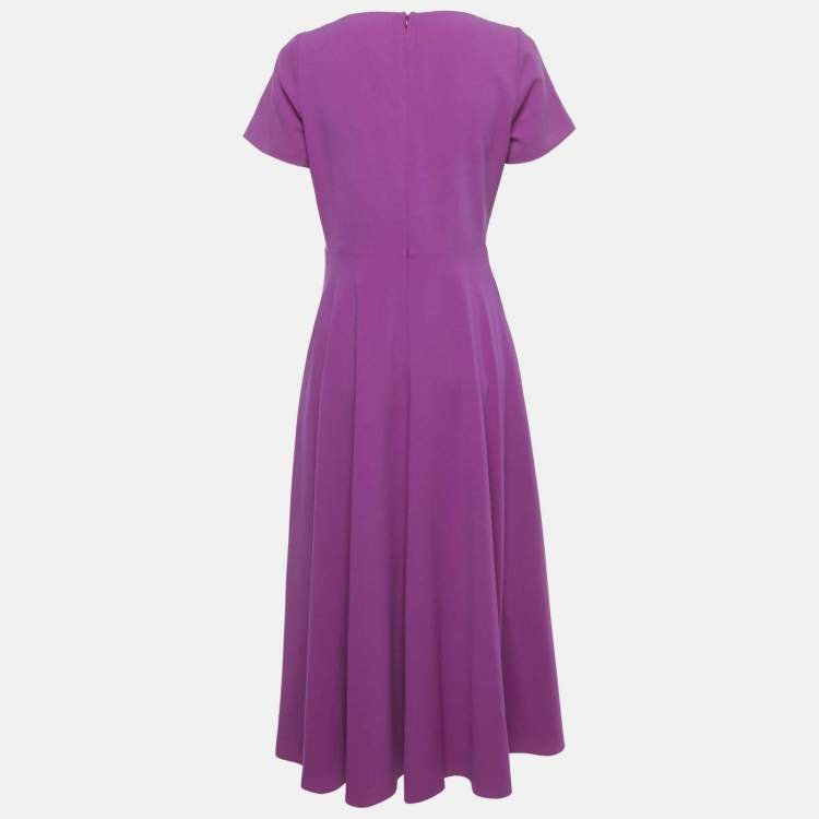 Pre Owned Roksanda Pink Crepe Midi Luna Dress M