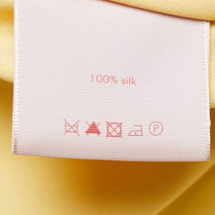 Pre Owned Roksanda Yellow Silk Full Sleeve Ruffle Detailed Blouse M