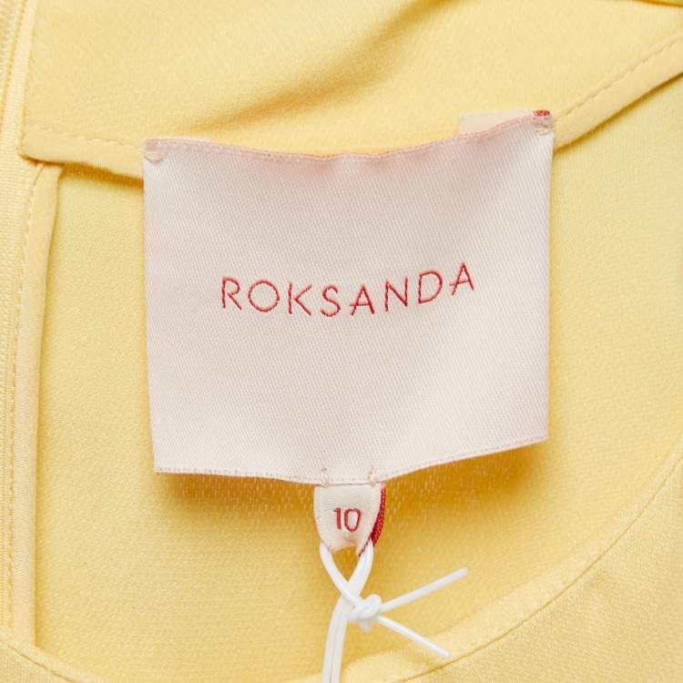 Pre Owned Roksanda Yellow Silk Full Sleeve Ruffle Detailed Blouse M