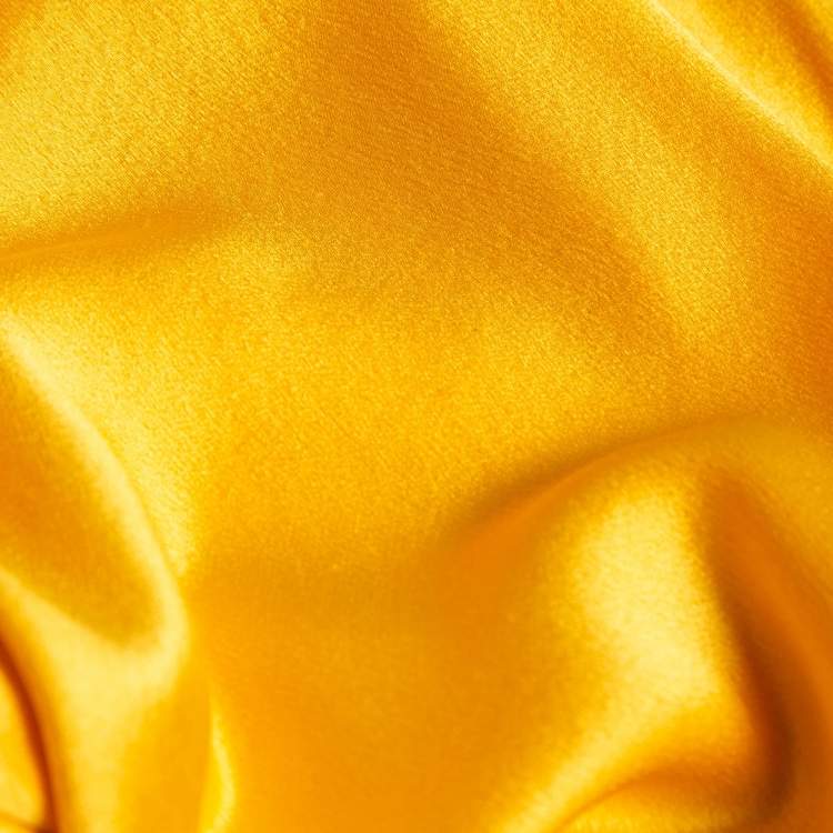 Pre Owned Roksanda Yellow Silk Ruffled Midi Dress M