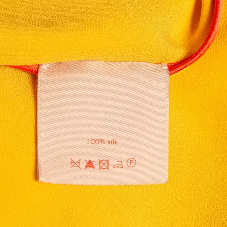 Pre Owned Roksanda Yellow Silk Ruffled Midi Dress M