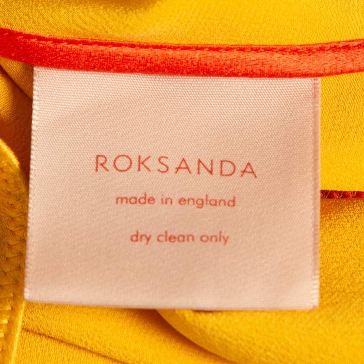 Pre Owned Roksanda Yellow Silk Ruffled Midi Dress M