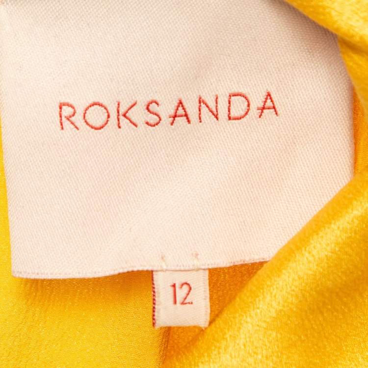 Pre Owned Roksanda Yellow Silk Ruffled Midi Dress M