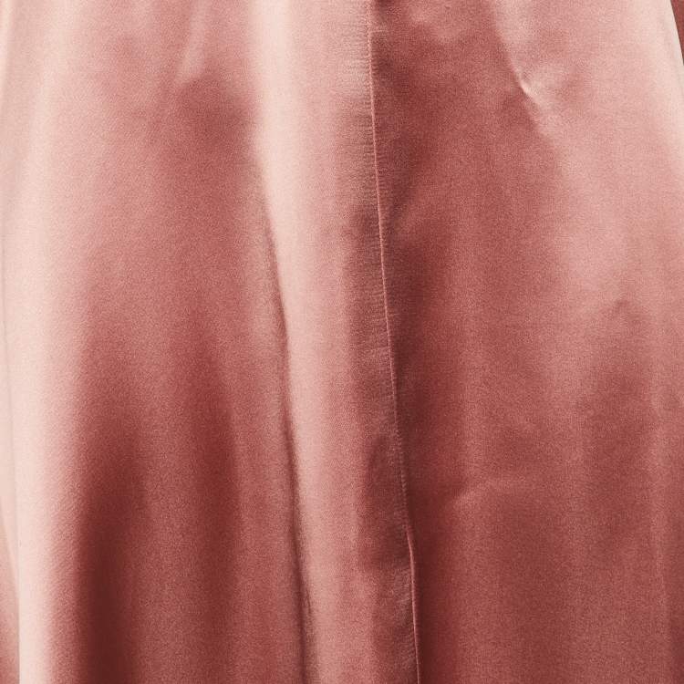 Pre Owned Roksanda Pink Silk Satin Midi Skirt L