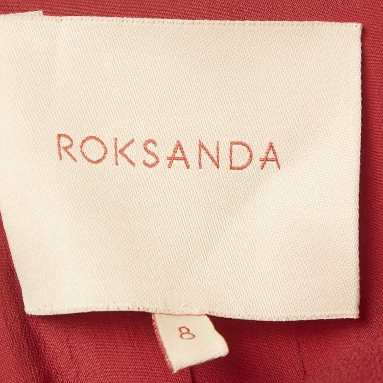 Pre Owned Roksanda Red Crepe Bow Detail Midi Dress S