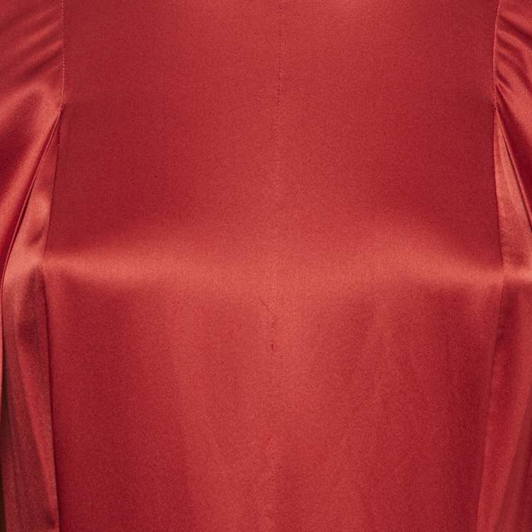 Pre Owned Roksanda Red Satin Silk Maxi Dress M