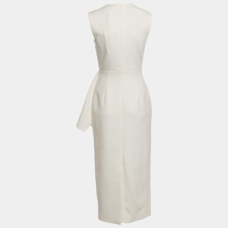 مملوكة مسبقًا Roksanda White Crepe Ruffled Midi Dress S