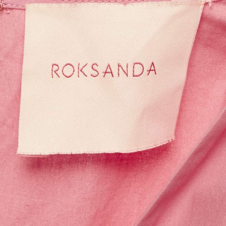 Pre Owned Roksanda Pink Poplin Ruffled Mini Dress M