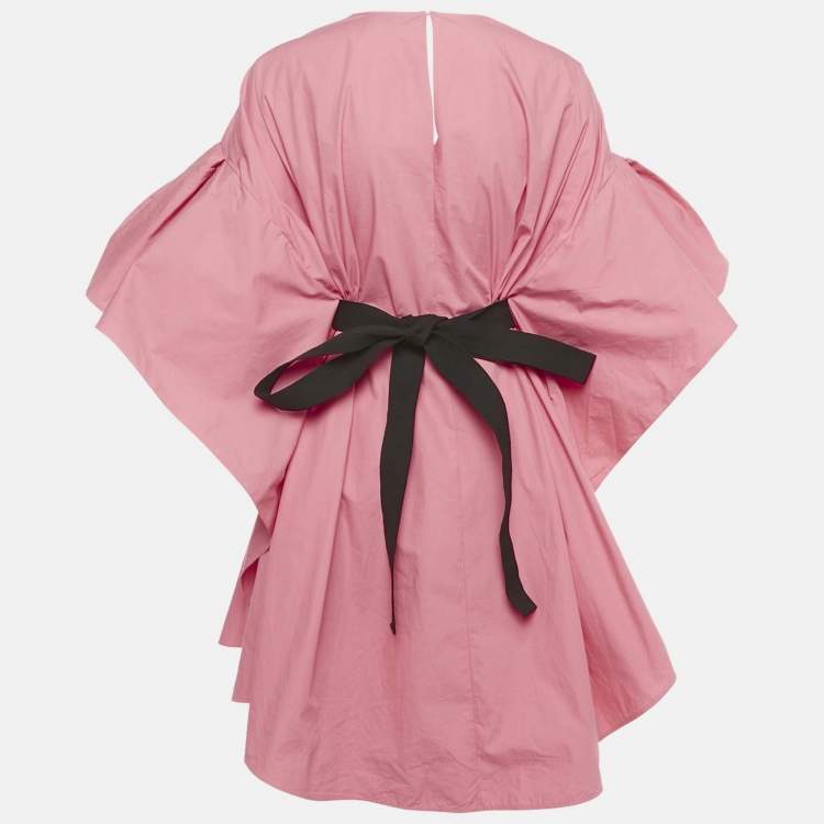Pre Owned Roksanda Pink Poplin Ruffled Mini Dress M
