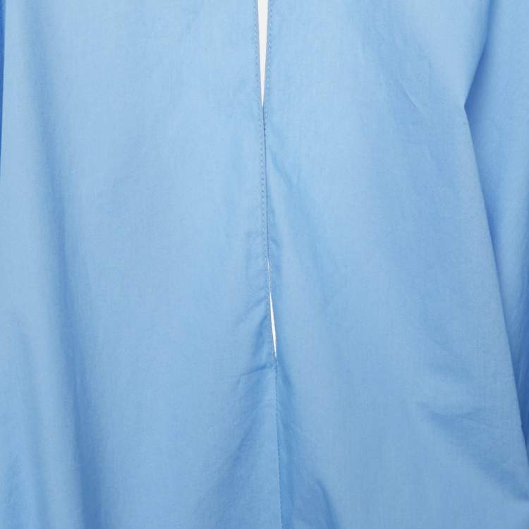 Pre Owned Roksanda Blue Poplin Ruffled Midi Dress M