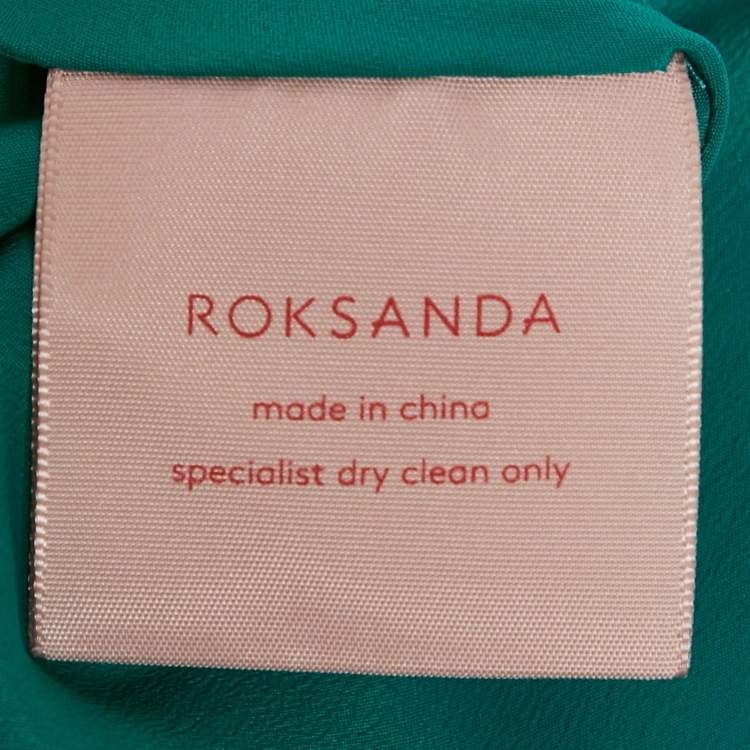 Pre Owned Roksanda Blue Crepe Ruffled Midi Dress M