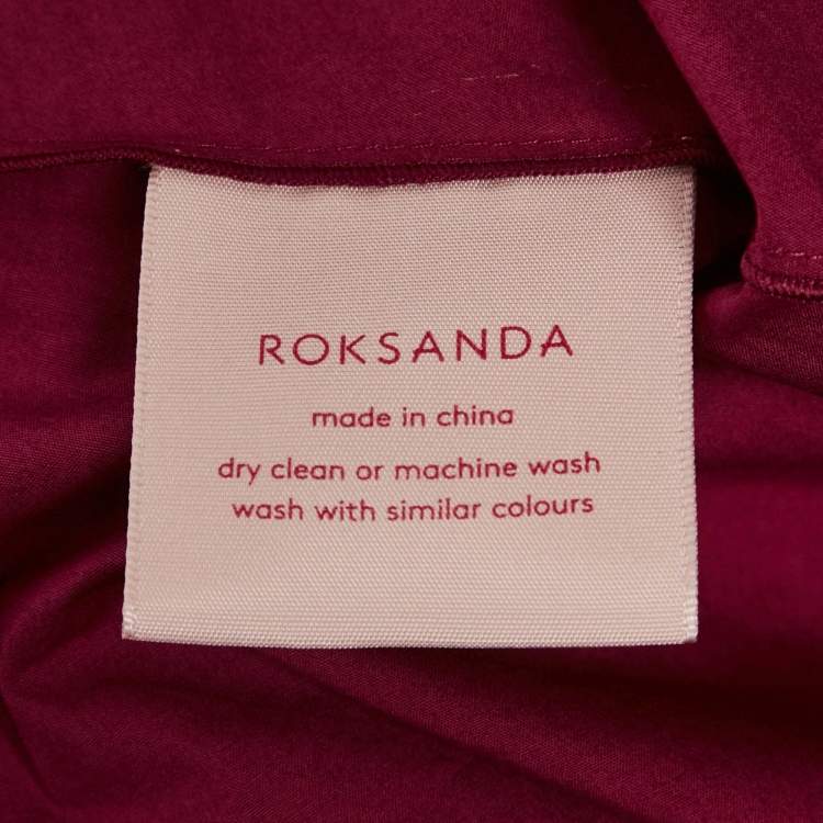 Pre Owned Roksanda Burgundy Cotton Gathered Eifal Midi Dress M
