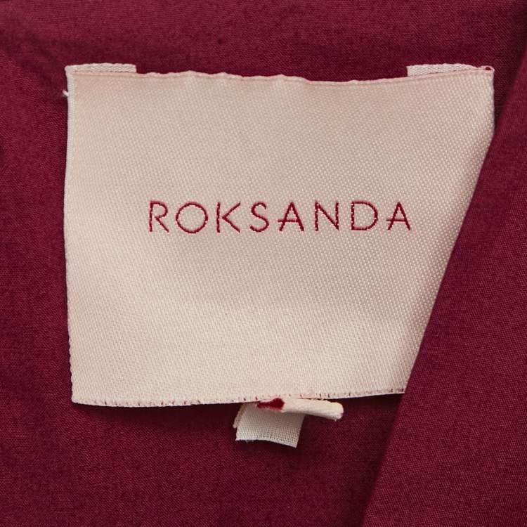 Pre Owned Roksanda Burgundy Cotton Gathered Eifal Midi Dress M