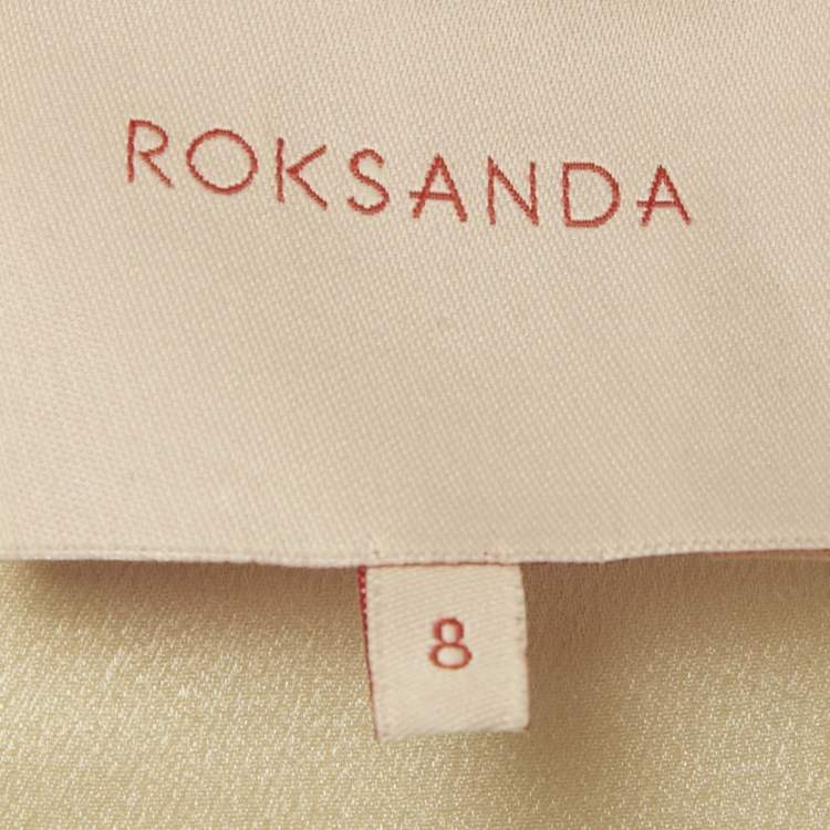 Pre Owned Roksanda Cream Satin Gathered Kleo Long Dress S