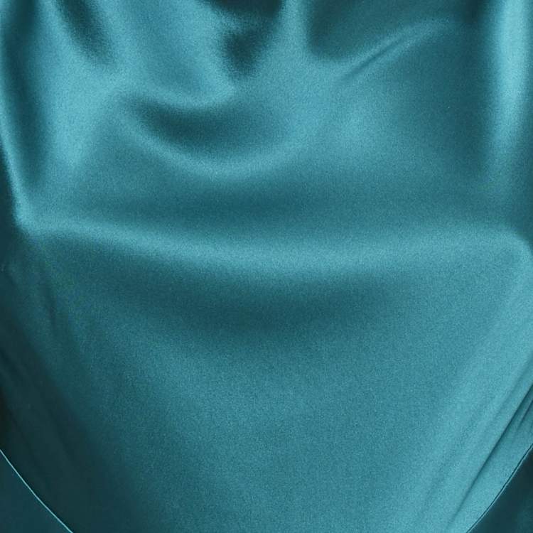 مملوكة مسبقًا Roksanda Blue Satin Blue Flared Long Dress M