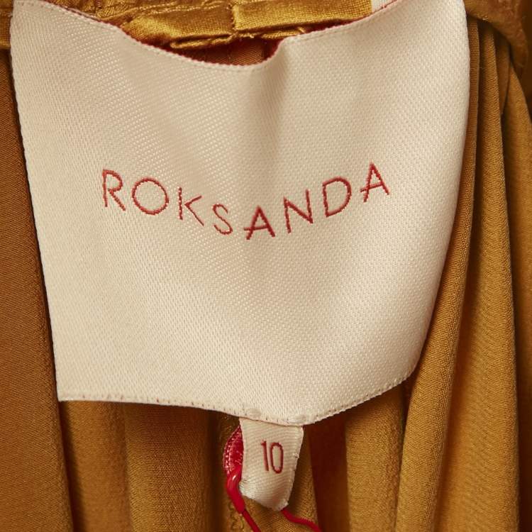 Pre Owned Roksanda Yellow Washed Satin Harem Pants M