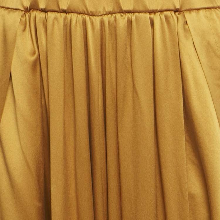 Pre Owned Roksanda Yellow Washed Satin Harem Pants M
