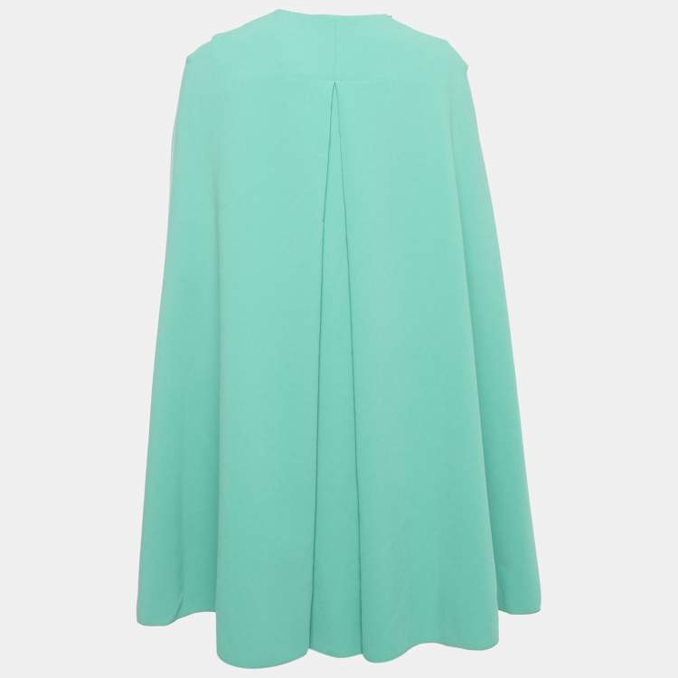 Pre Owned Roksanda Blue Two Toned Crepe Cape Short Dress M