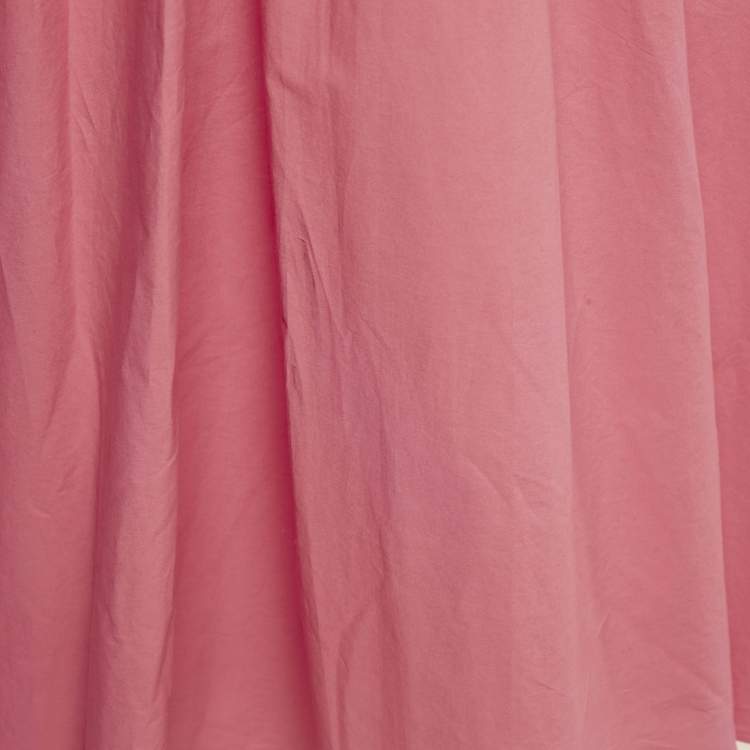مملوكة مسبقًا Roksanda Pink Poplin Shirring Midi Esti Dress M