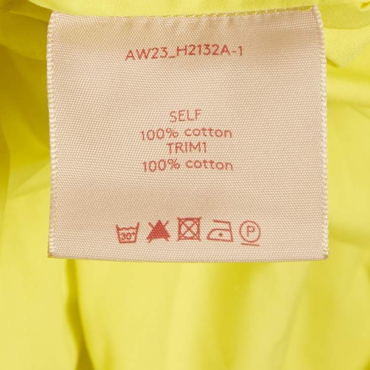 Pre Owned Roksanda Yellow Poplin Shirring Trim Flared Long Dress M
