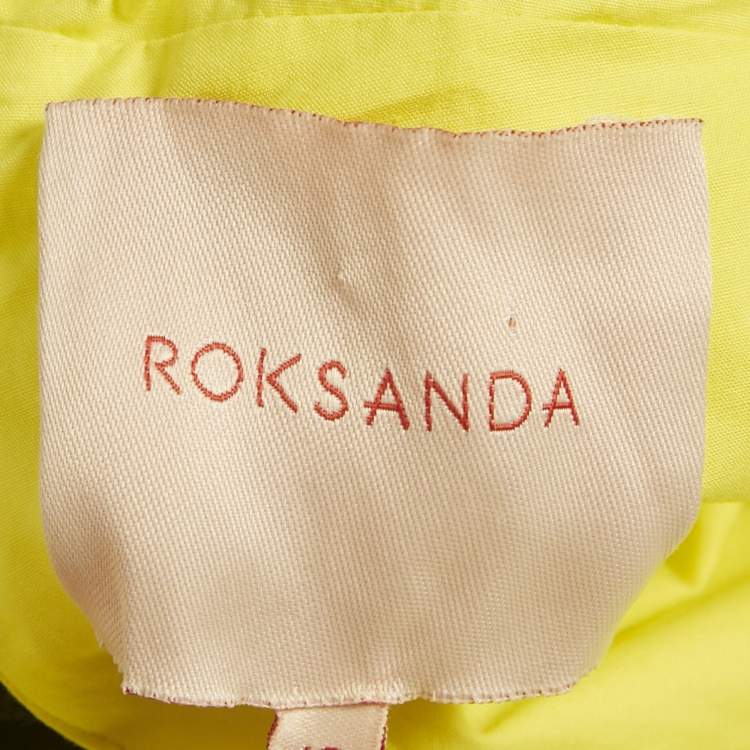 Pre Owned Roksanda Yellow Poplin Shirring Trim Flared Long Dress M