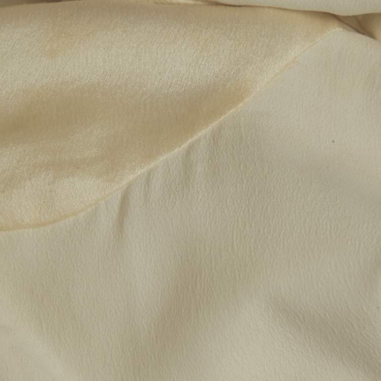 Pre Owned Roksanda Cream Satin Silk Cold-Shoulder Long Dress M